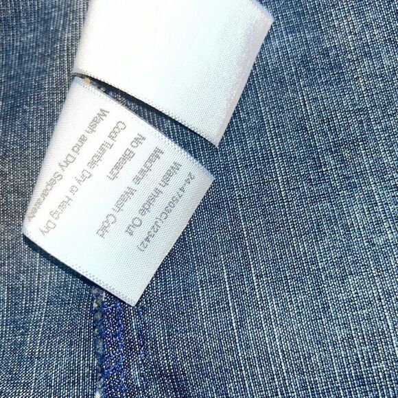 Awesome Vintage Lawman Western Shirt Women's Large Denim Embroidered Snap Button - Picture 12 of 13